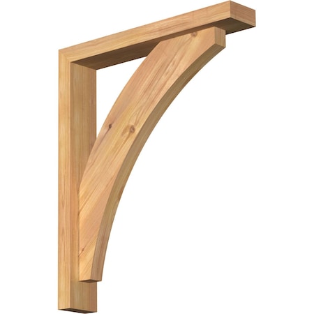 Ekena Millwork Thorton Block Smooth Bracket w/ Offset Brace, Western Red Cedar, 3 1/2"W x 20"D x 24"H BKT0402X20X24THR05SWR